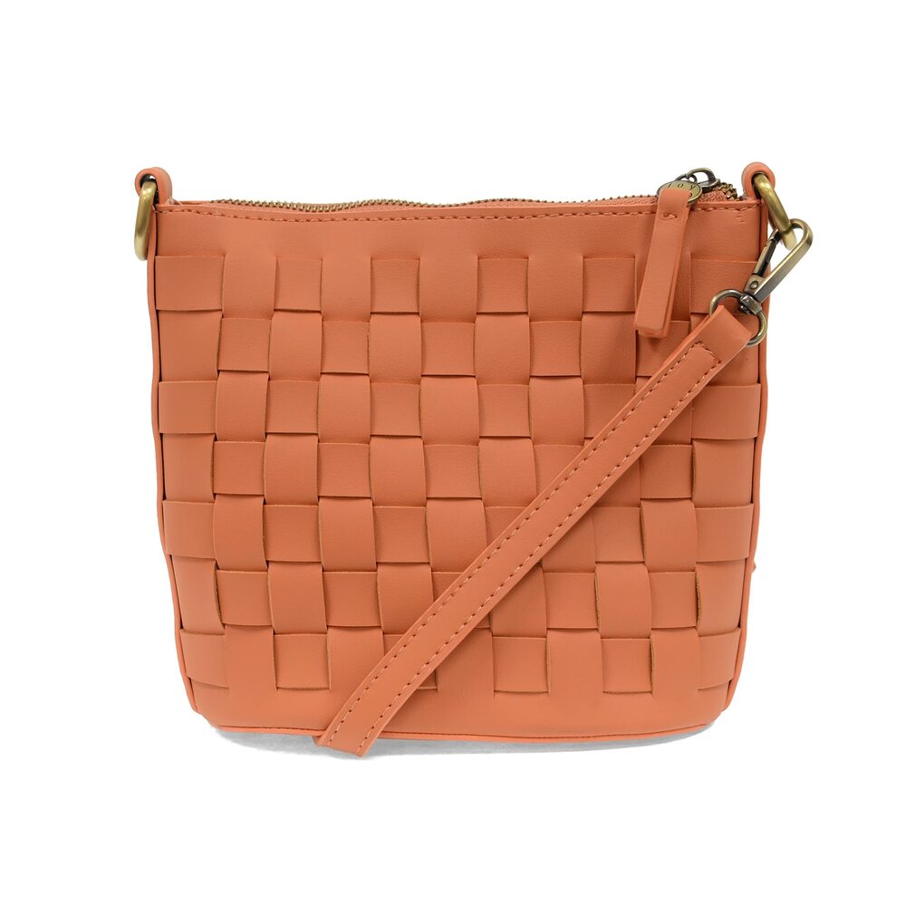 7084 Maci Woven Crossbody Bag - Coral